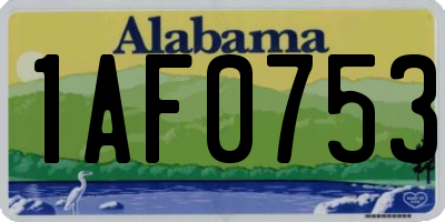 AL license plate 1AF0753