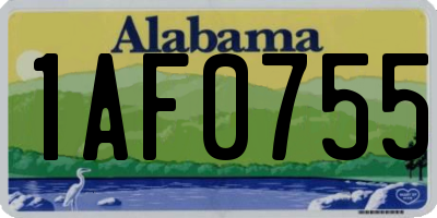 AL license plate 1AF0755
