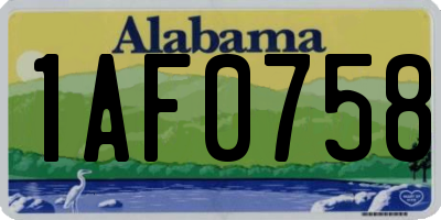 AL license plate 1AF0758