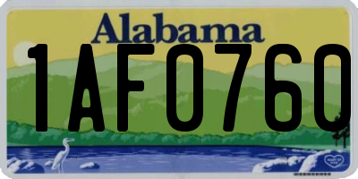 AL license plate 1AF0760