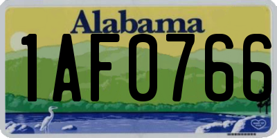 AL license plate 1AF0766