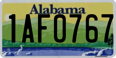 AL license plate 1AF0767