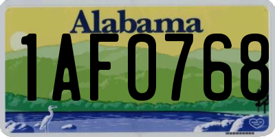 AL license plate 1AF0768