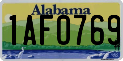 AL license plate 1AF0769