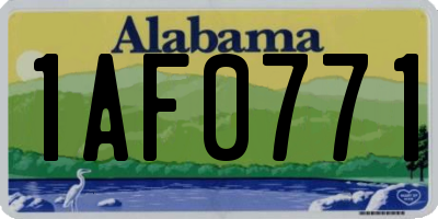 AL license plate 1AF0771