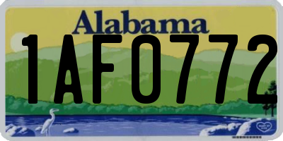 AL license plate 1AF0772