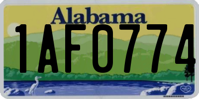 AL license plate 1AF0774