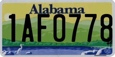AL license plate 1AF0778