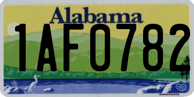 AL license plate 1AF0782