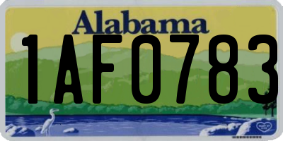 AL license plate 1AF0783