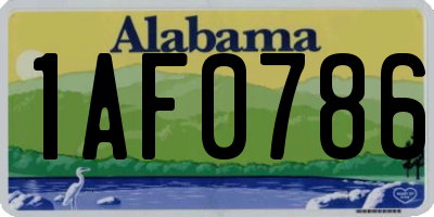AL license plate 1AF0786
