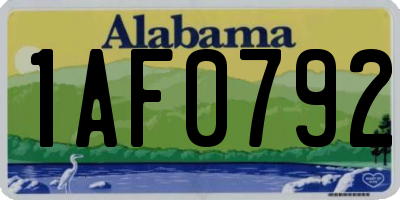 AL license plate 1AF0792