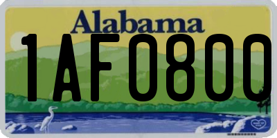 AL license plate 1AF0800