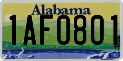 AL license plate 1AF0801