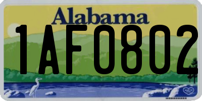 AL license plate 1AF0802