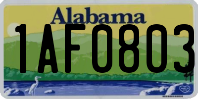 AL license plate 1AF0803