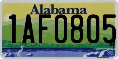 AL license plate 1AF0805