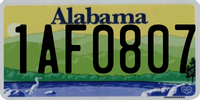 AL license plate 1AF0807