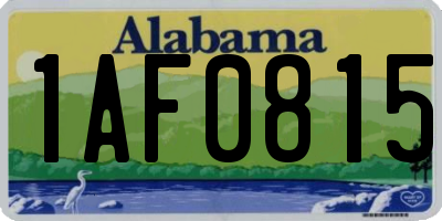 AL license plate 1AF0815