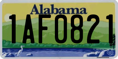AL license plate 1AF0821