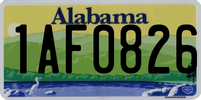 AL license plate 1AF0826