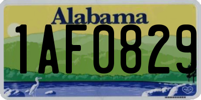 AL license plate 1AF0829