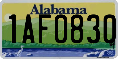 AL license plate 1AF0830