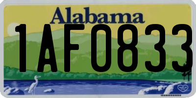 AL license plate 1AF0833