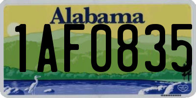 AL license plate 1AF0835