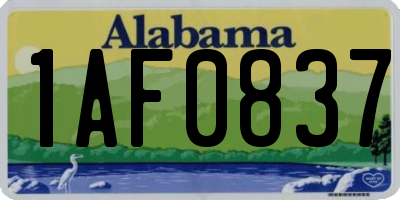 AL license plate 1AF0837