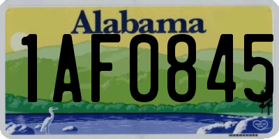 AL license plate 1AF0845