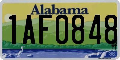 AL license plate 1AF0848