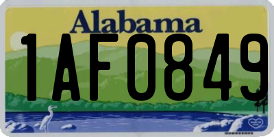AL license plate 1AF0849