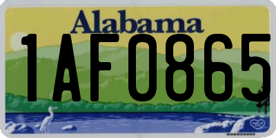 AL license plate 1AF0865