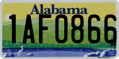 AL license plate 1AF0866