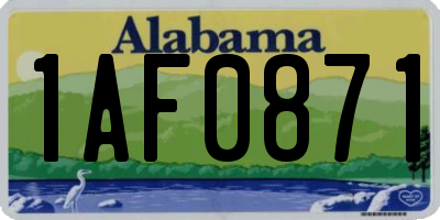 AL license plate 1AF0871
