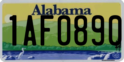 AL license plate 1AF0890
