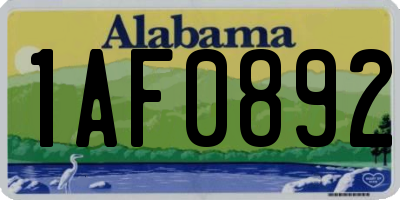 AL license plate 1AF0892