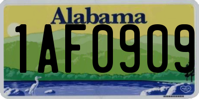 AL license plate 1AF0909