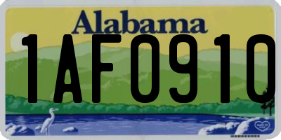 AL license plate 1AF0910