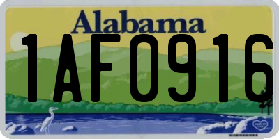 AL license plate 1AF0916