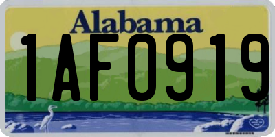 AL license plate 1AF0919