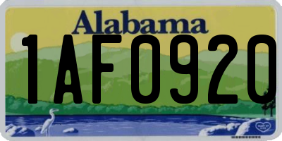 AL license plate 1AF0920