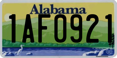 AL license plate 1AF0921