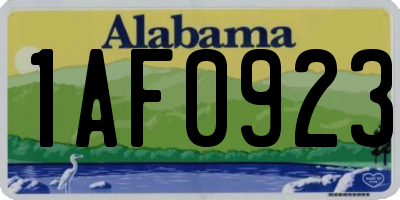 AL license plate 1AF0923