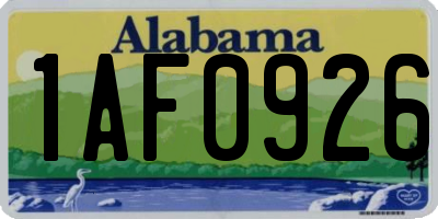 AL license plate 1AF0926