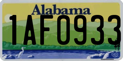AL license plate 1AF0933