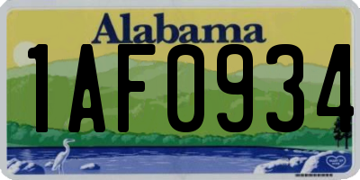 AL license plate 1AF0934