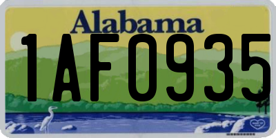 AL license plate 1AF0935