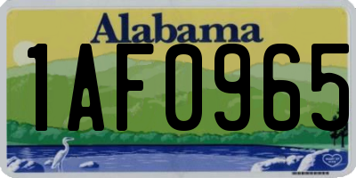 AL license plate 1AF0965
